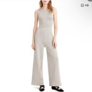 J.CREW Sleeveless Lurex Jumpsuit Silver Metallic Party New Years jumpsuit S